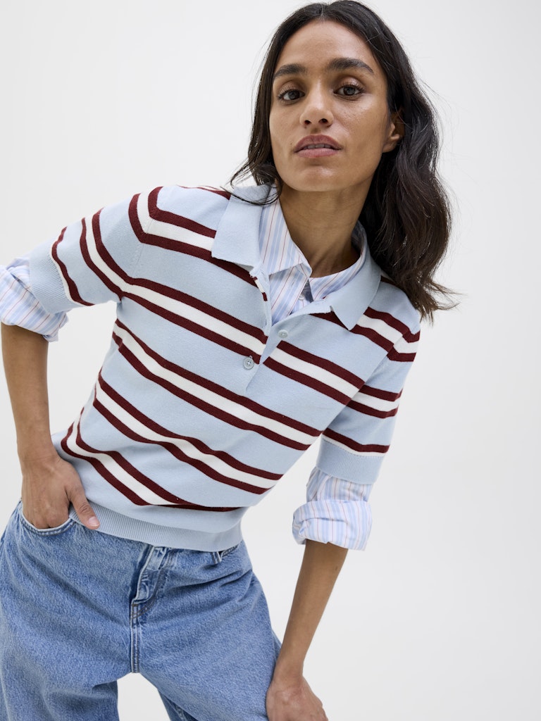 Pulls - Jxlilliana Ss Polo Neck Knit van JJXX