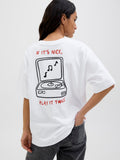 Bright White IF ITS NICE T-shirts - Jxnina Loose Ss Tee van JJXX