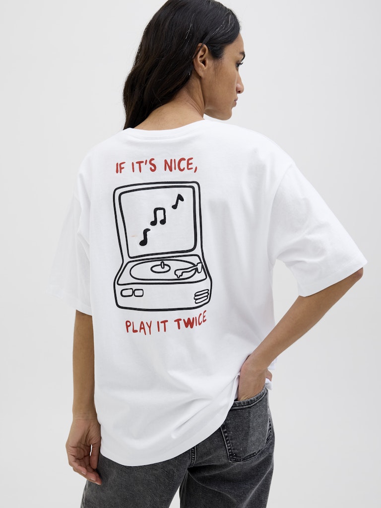 Bright White IF ITS NICE T-shirts - Jxnina Loose Ss Tee van JJXX