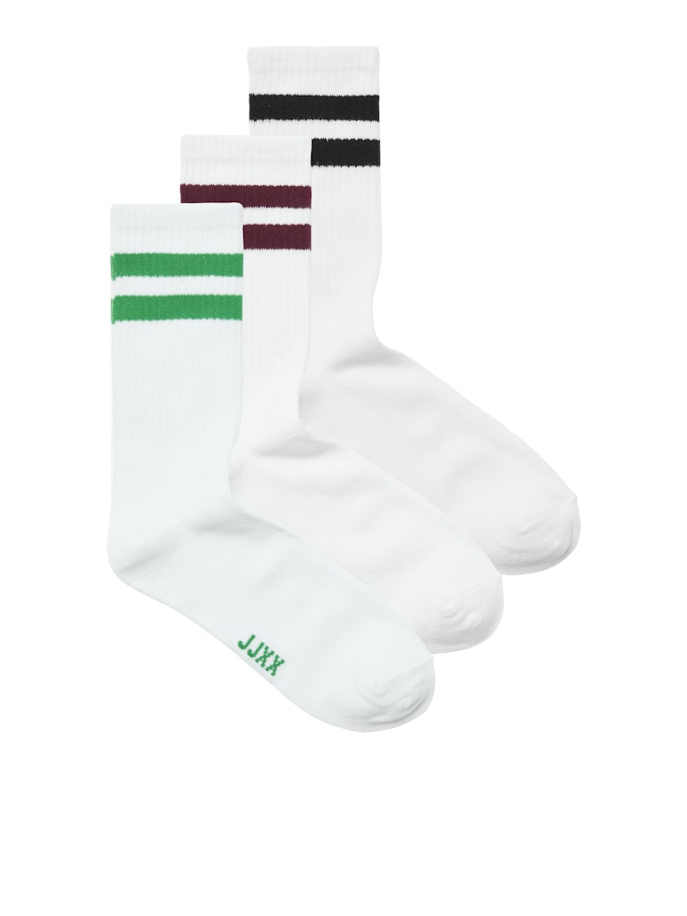 ONE SIZE Cabernet w green Sokken - Jxbasic Tennis Sock 3-Pack Noos van JJXX