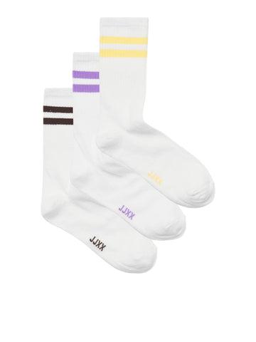 ONE SIZE Purple Rose w Seal Brown Sokken - Jxbasic Tennis Sock 3-Pack Noos van JJXX