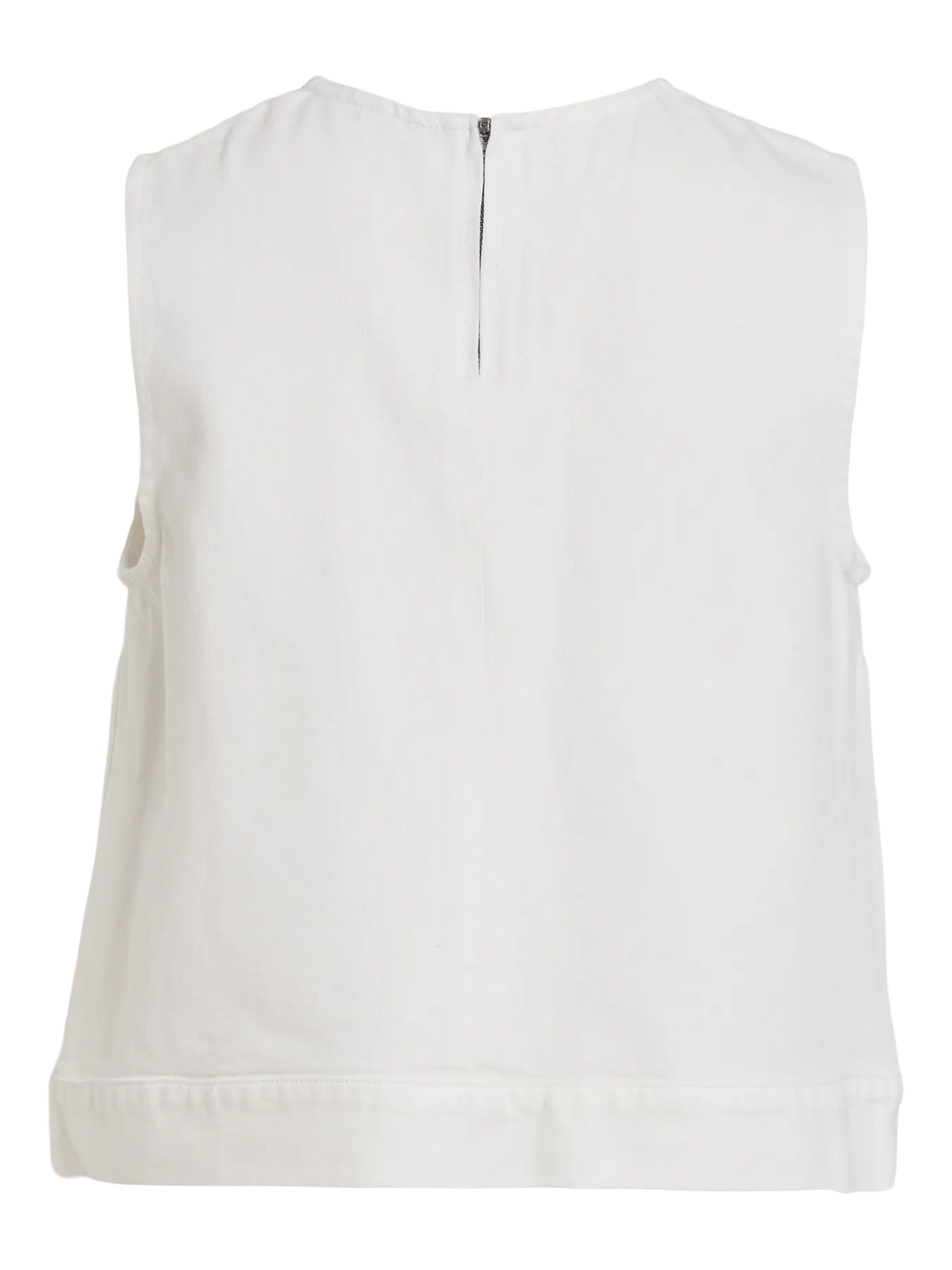 Vipal O-Neck Short Denim Top Wh/Bfs/1