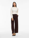 Coffee bean Broeken - Vivarone Hw Wide Pant - Noos van Vila
