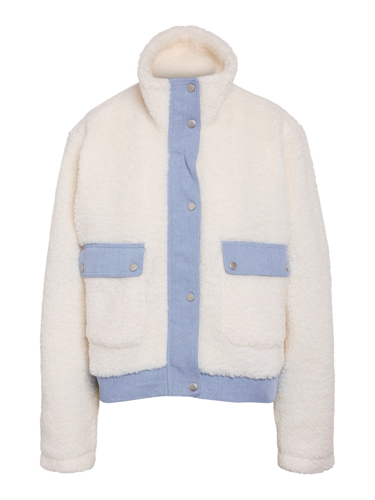 Cloud Dancer LIGHT BLUE DENIM Jassen - Nmjolene Sherpa Mix Jacket van noisy may