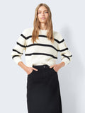 Pulls Nmmaysa L/S Stripe O-Neck Knit Noos van noisy may