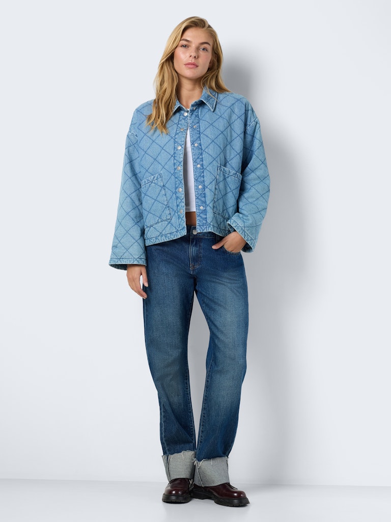 Jassen - Nmclara Quilt Denim Jacket van noisy may