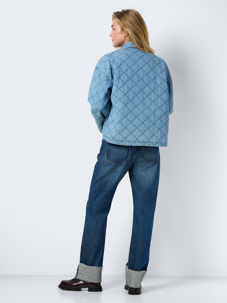 Jassen - Nmclara Quilt Denim Jacket van noisy may