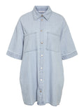 Jurken - Nmoregon S/S Denim Acid Shirt Dress van noisy may