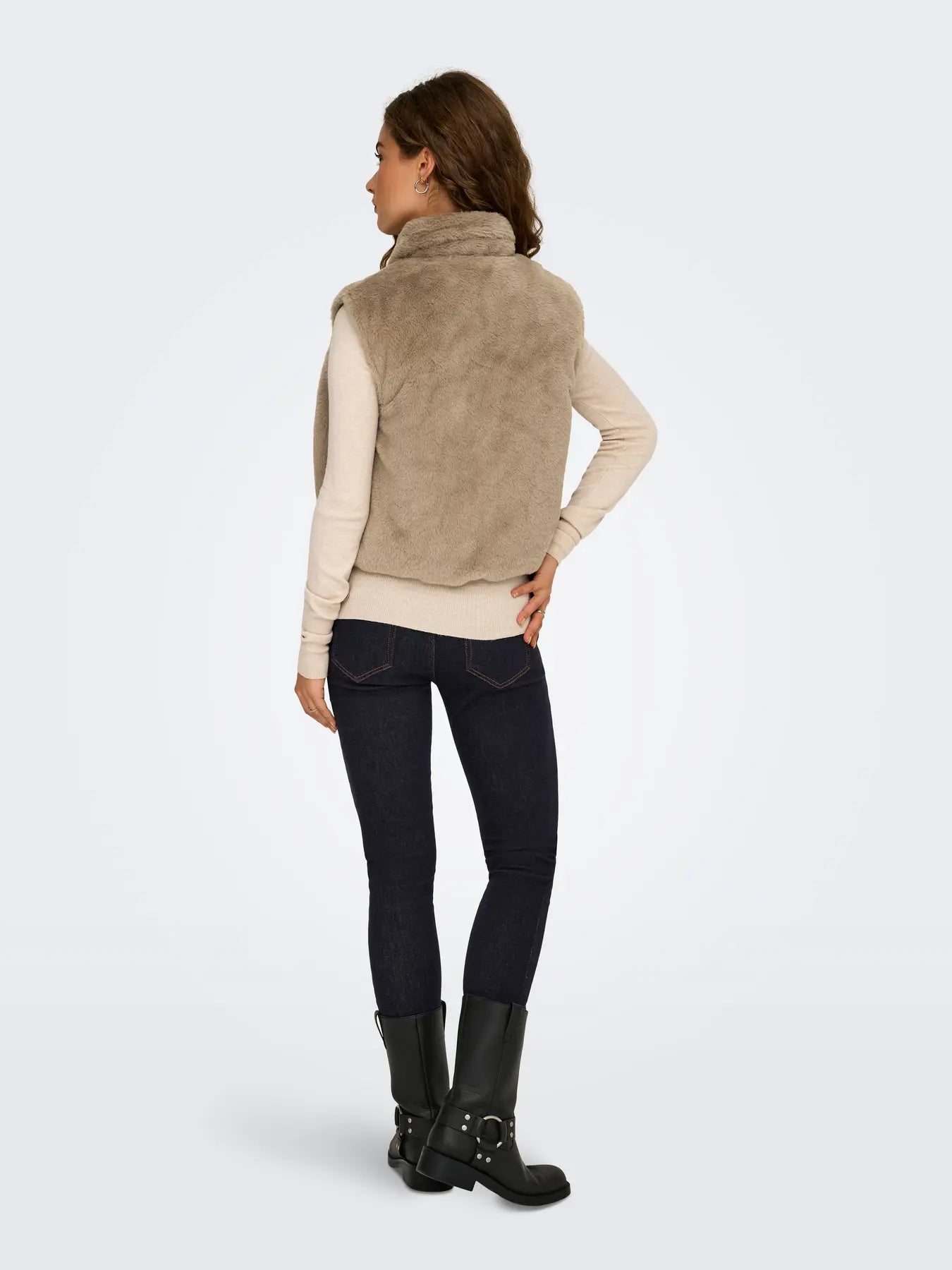 Onldana Life Faux Fur Waistcoat reversible