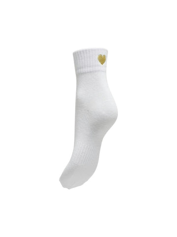 White GOLD LUREX ONE SIZE Sokken - Onltine Heart Tennis Sock 3-Pack Noos - SS25 van Only