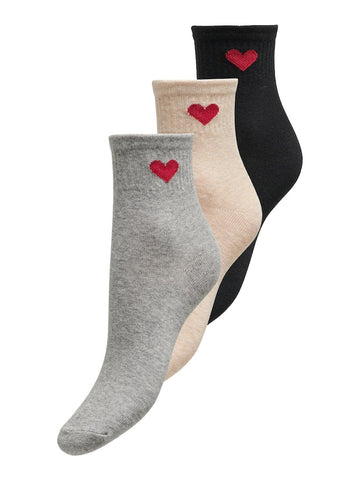 Onlhannah Heart Sock 3-Pack Box
