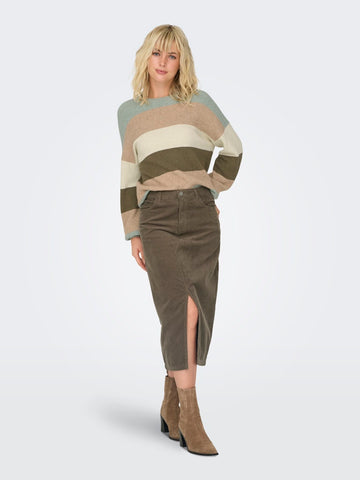 Rokken - Onlmoxie Hw Long Slit Corduroy Skirt van Only