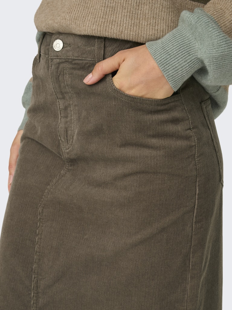 Rokken - Onlmoxie Hw Long Slit Corduroy Skirt van Only