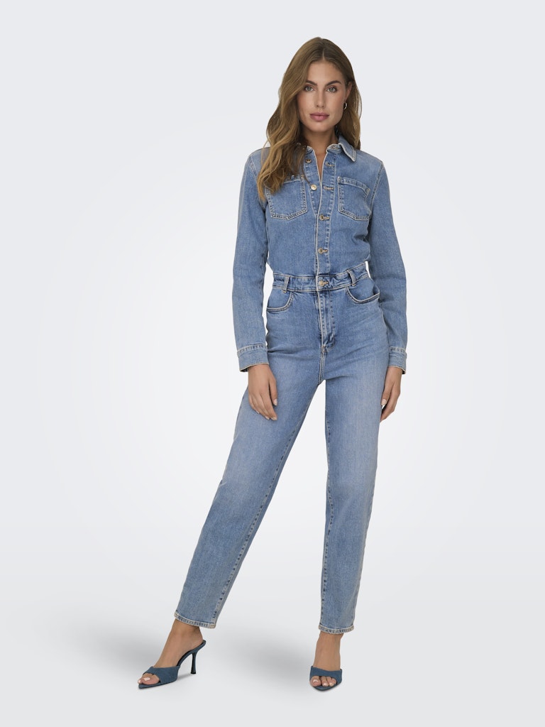 Jumpsuits - Onlbelieve L/S Denim Ankle Jumpsuit van Only