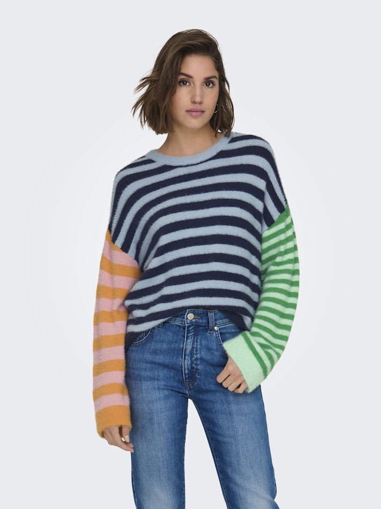 Pulls - Onlchristy Ls Block Stripe O-Neck Knit van Only