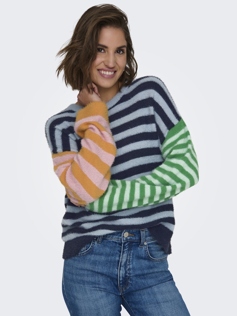 Pulls - Onlchristy Ls Block Stripe O-Neck Knit van Only