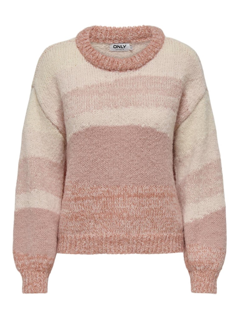 Terra Cotta Tonal Stripes Pulls - Onljenny Life Ls O-Neck Knit van Only