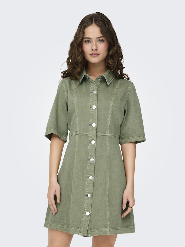 Jurken - Onlsilla 2/4 Short Button Dress van Only