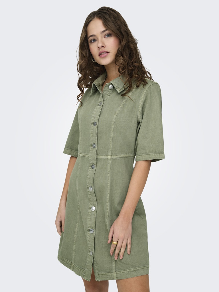 Jurken - Onlsilla 2/4 Short Button Dress van Only