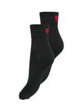 Black RED HEART ONE SIZE Sokken - Onlea Lurex Heart Tennis Socks 2-Pack van Only