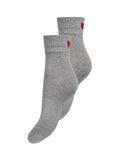 Light Grey Melange RED HEART ONE SIZE Sokken - Onlea Lurex Heart Tennis Socks 2-Pack van Only