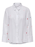 Bright White multi Shirts - Onlnew Lina Grace Ls Emb Shirt Noos Multicolor van Only