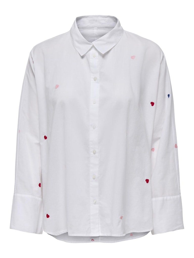 Bright White multi Shirts - Onlnew Lina Grace Ls Emb Shirt Noos Multicolor van Only