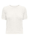 Cloud Dancer Pulls - Onlsaga Life Ss O-Neck Knit van Only