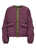 Mauve wine Jassen - Onlkate Reversible Quilt Jacket van Only