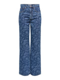 Jeans - Onlhope Ex Hw Wide Rose Aop Denim Pants van Only