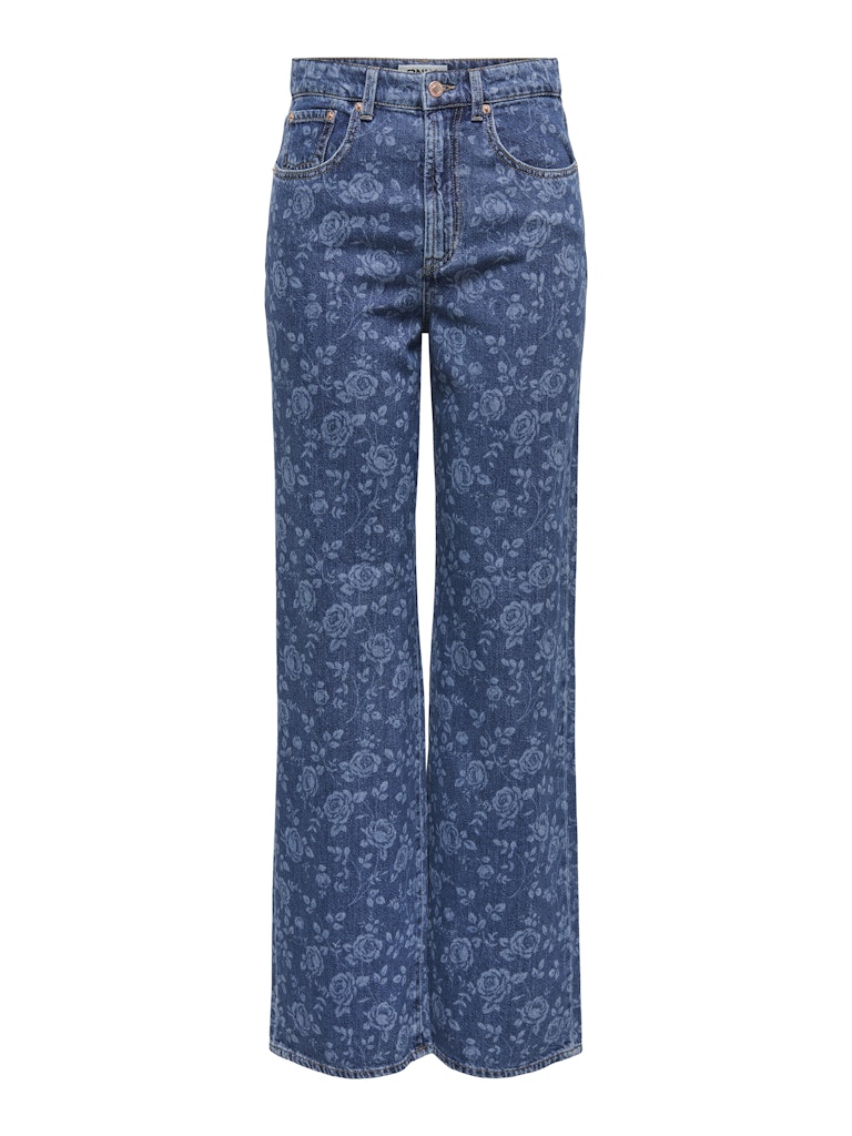 Jeans - Onlhope Ex Hw Wide Rose Aop Denim Pants van Only