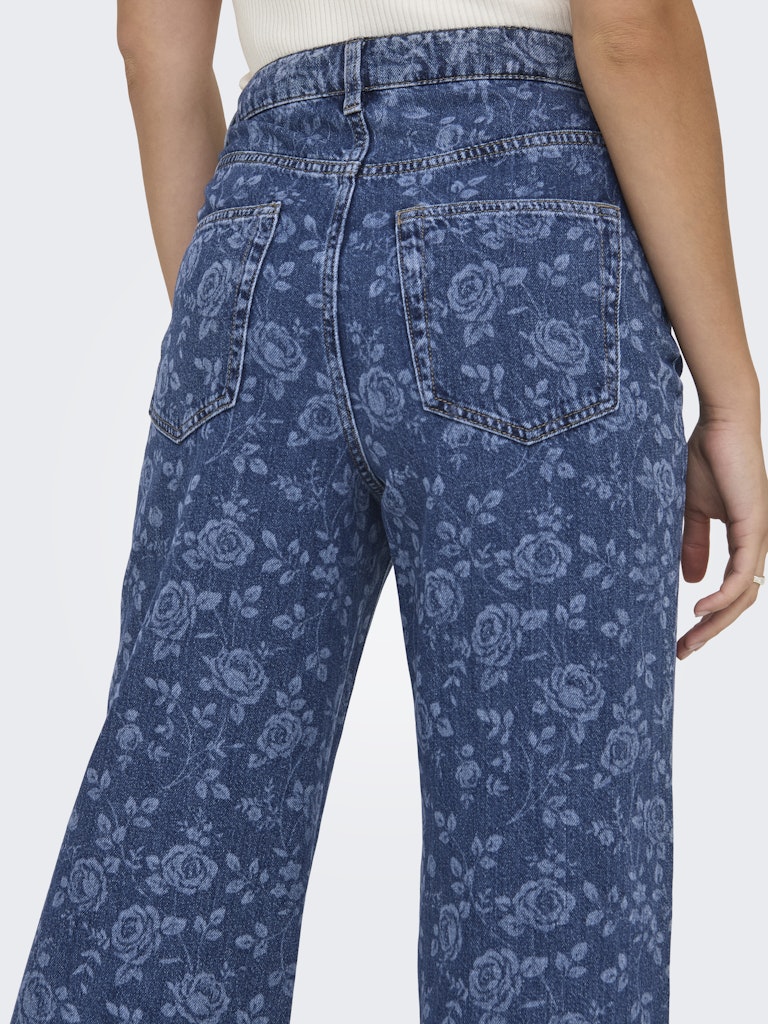 Jeans - Onlhope Ex Hw Wide Rose Aop Denim Pants van Only