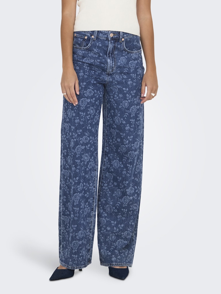 Onlhope Ex Hw Wide Rose Aop Denim Pants