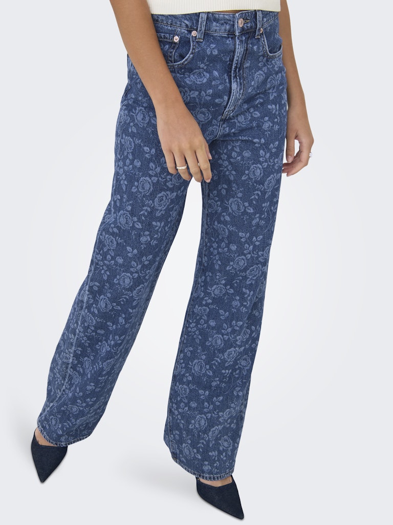 Jeans - Onlhope Ex Hw Wide Rose Aop Denim Pants van Only