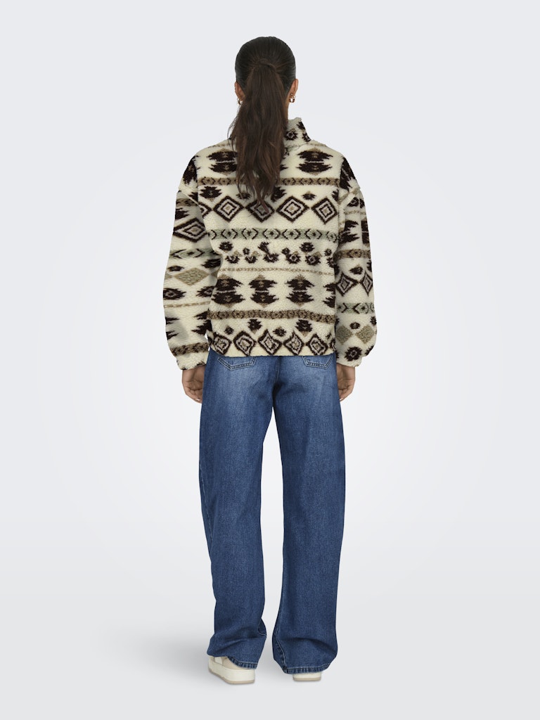 Almond oil Pulls - Onljanne Aztec Teddy L/S Halfzip Teddy van Only