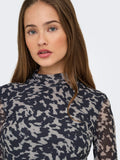 Blue graphite Tops - Onlerica Life Mesh L/S Top Noos van Only