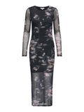 Jurken - Onlkaya Life Ls Midi Mesh Dress van Only