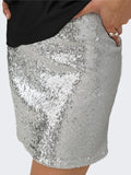 Silver Rokken - Onlsimone Short Sequins Skirt van Only