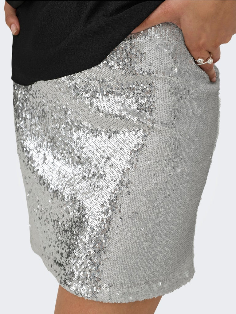 Silver Rokken - Onlsimone Short Sequins Skirt van Only