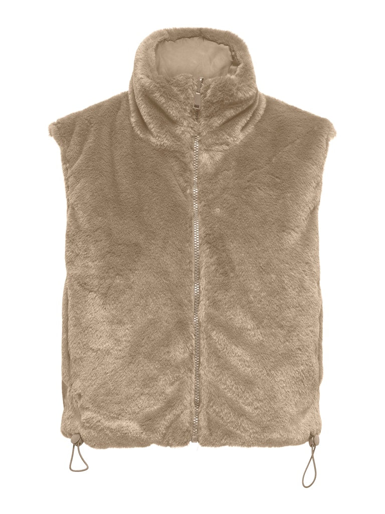 Silver mink Cardigans - Onldana Life Faux Fur Waistcoat van Only