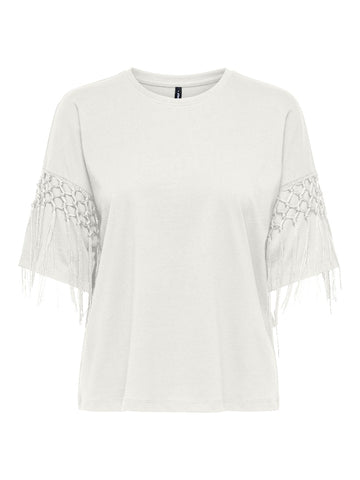 Cloud dancer Tops - Onlharley Life S/S Fringe Top van Only