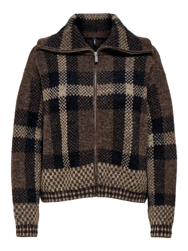 Onlmaroon Ls Zip Collar Cardigan Knit - AW26