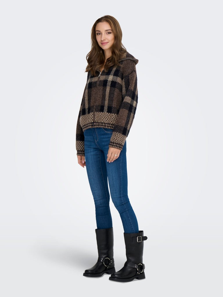 Onlmaroon Ls Zip Collar Cardigan Knit - AW26