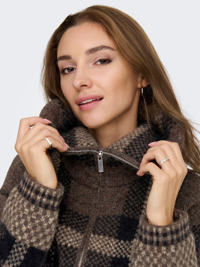 Onlmaroon Ls Zip Collar Cardigan Knit - AW26