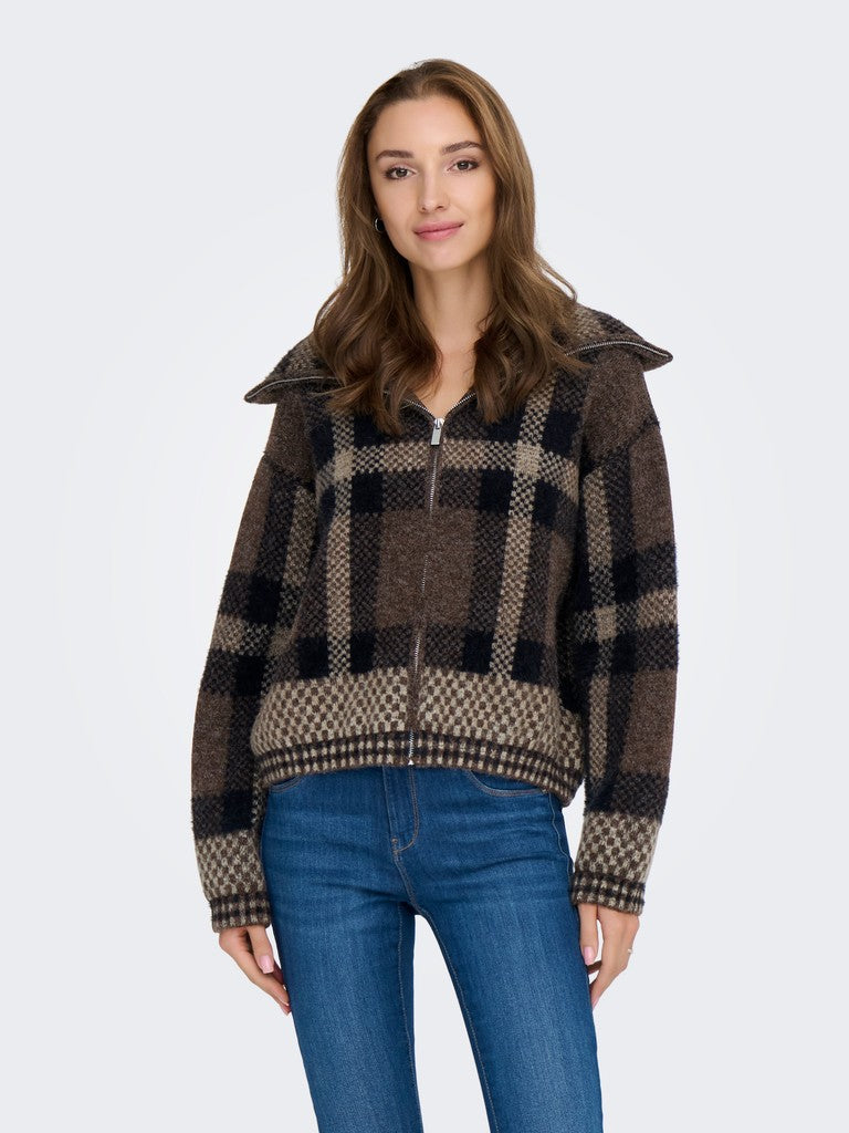 Onlmaroon Ls Zip Collar Cardigan Knit - AW26