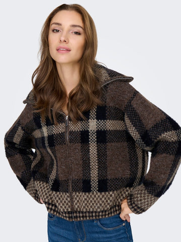Onlmaroon Ls Zip Collar Cardigan Knit - AW26