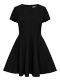 Black Jurken - Onlorleen Life S/S Peplum Dress van Only