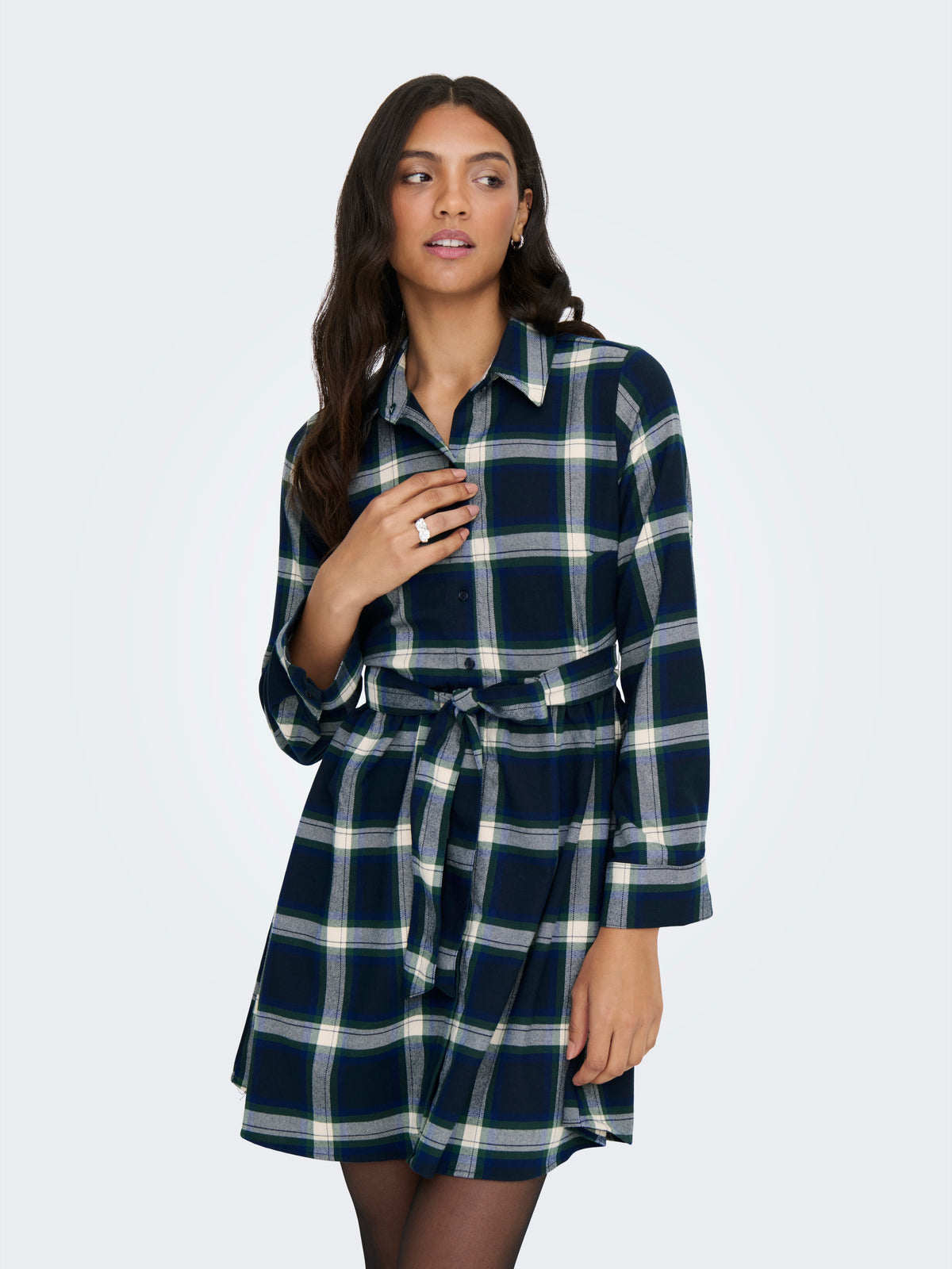 Onlwren Check Short Dress