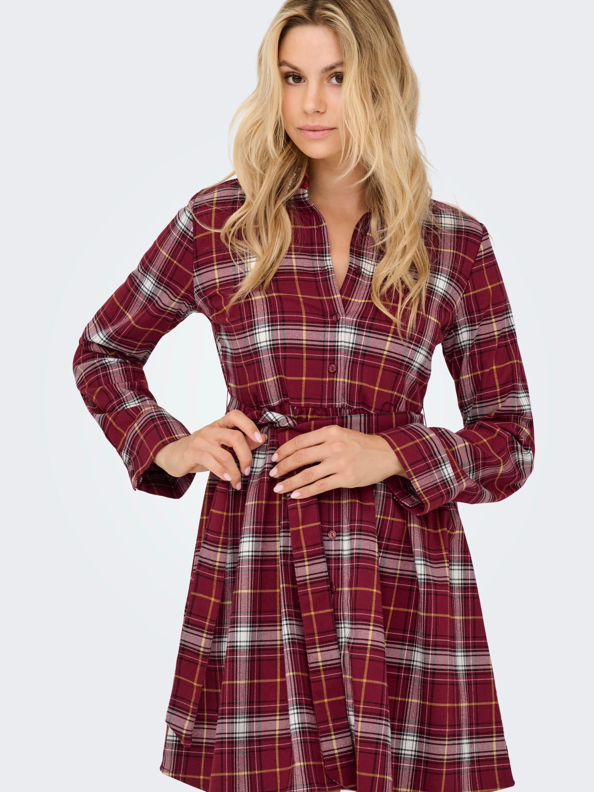 Onlwren Check Short Dress