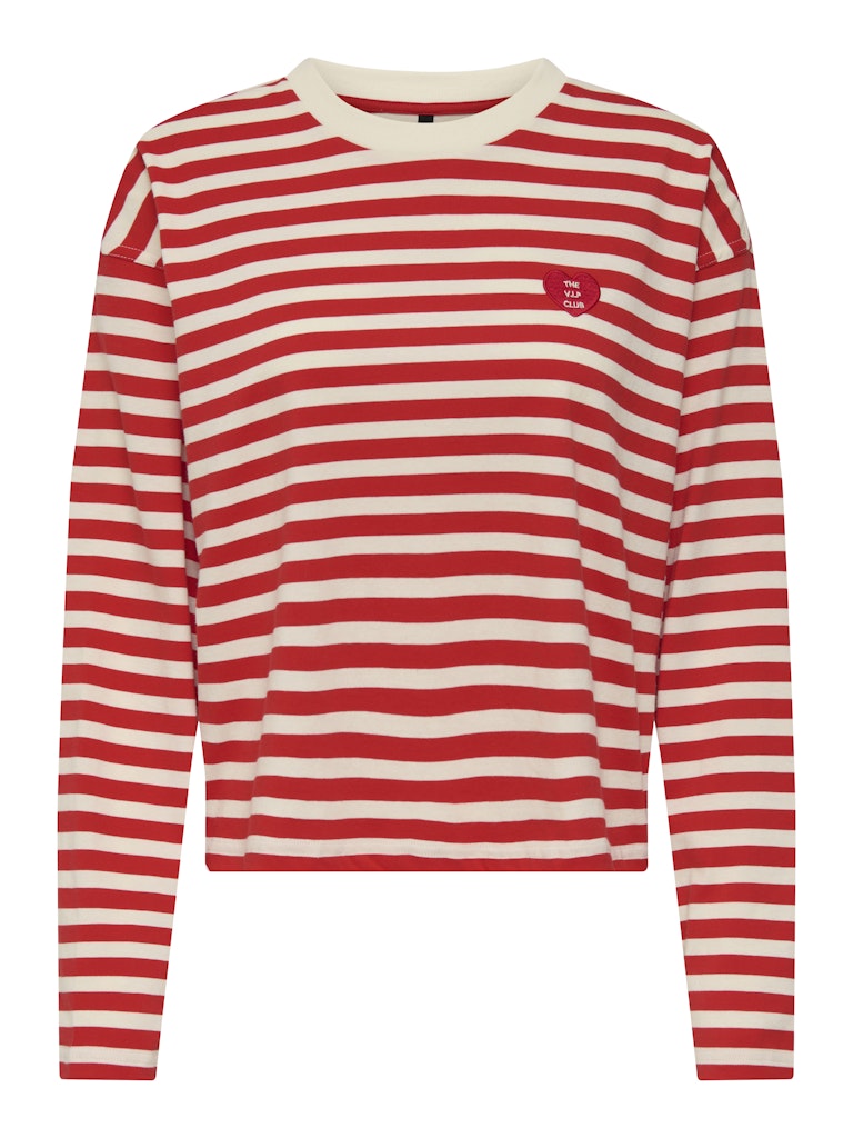 High risk red T-shirts - Onllivina L/S O-Neck Stripe Top van Only